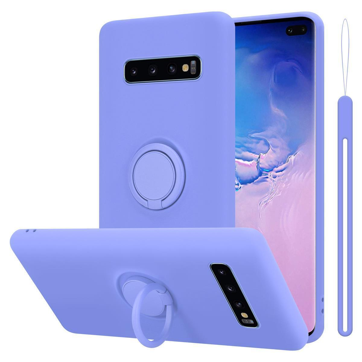 Hülle Samsung, Silicone HELL im Galaxy PLUS, S10 Liquid CADORABO LILA LIQUID Style, Ring Case Backcover,