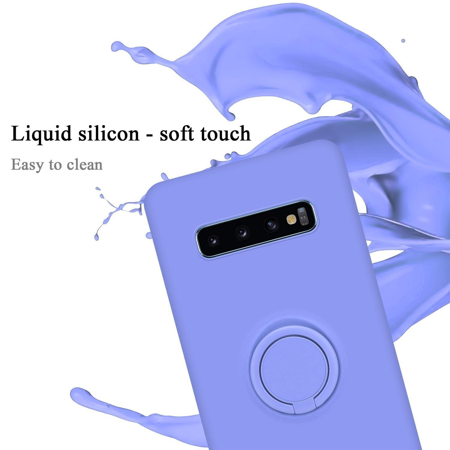 Ring 4G, S10 Backcover, LILA Hülle Galaxy Silicone CADORABO Samsung, HELL Liquid im LIQUID Style, Case