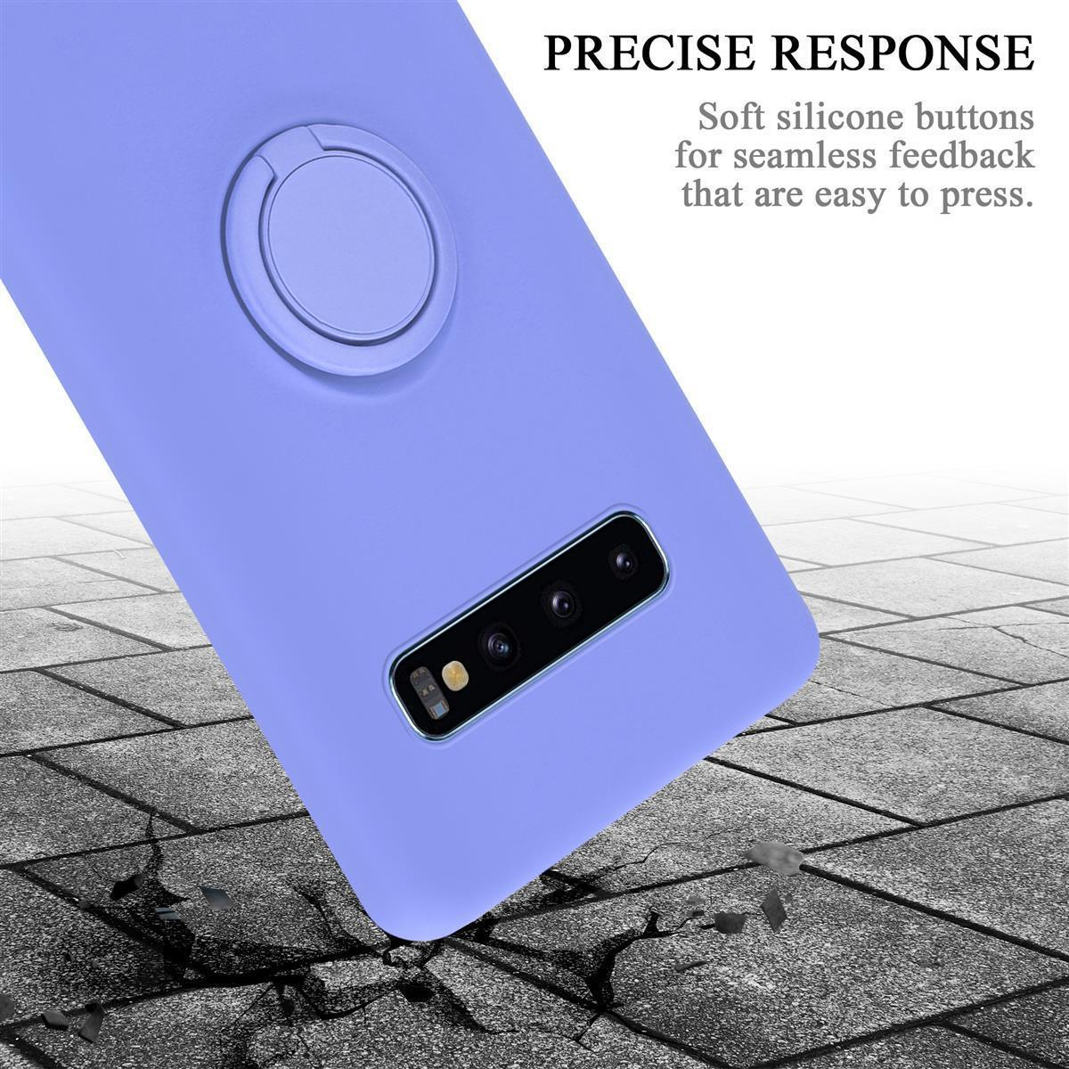 Ring CADORABO PLUS, Backcover, im Galaxy Hülle Case HELL Samsung, S10 LIQUID Liquid Silicone LILA Style,