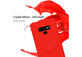 carcasa de móvil  - Funda flexible para móvil - Carcasa de TPU Silicona ultrafina CADORABO, Samsung, Galaxy NOTE 9, liquid rojo