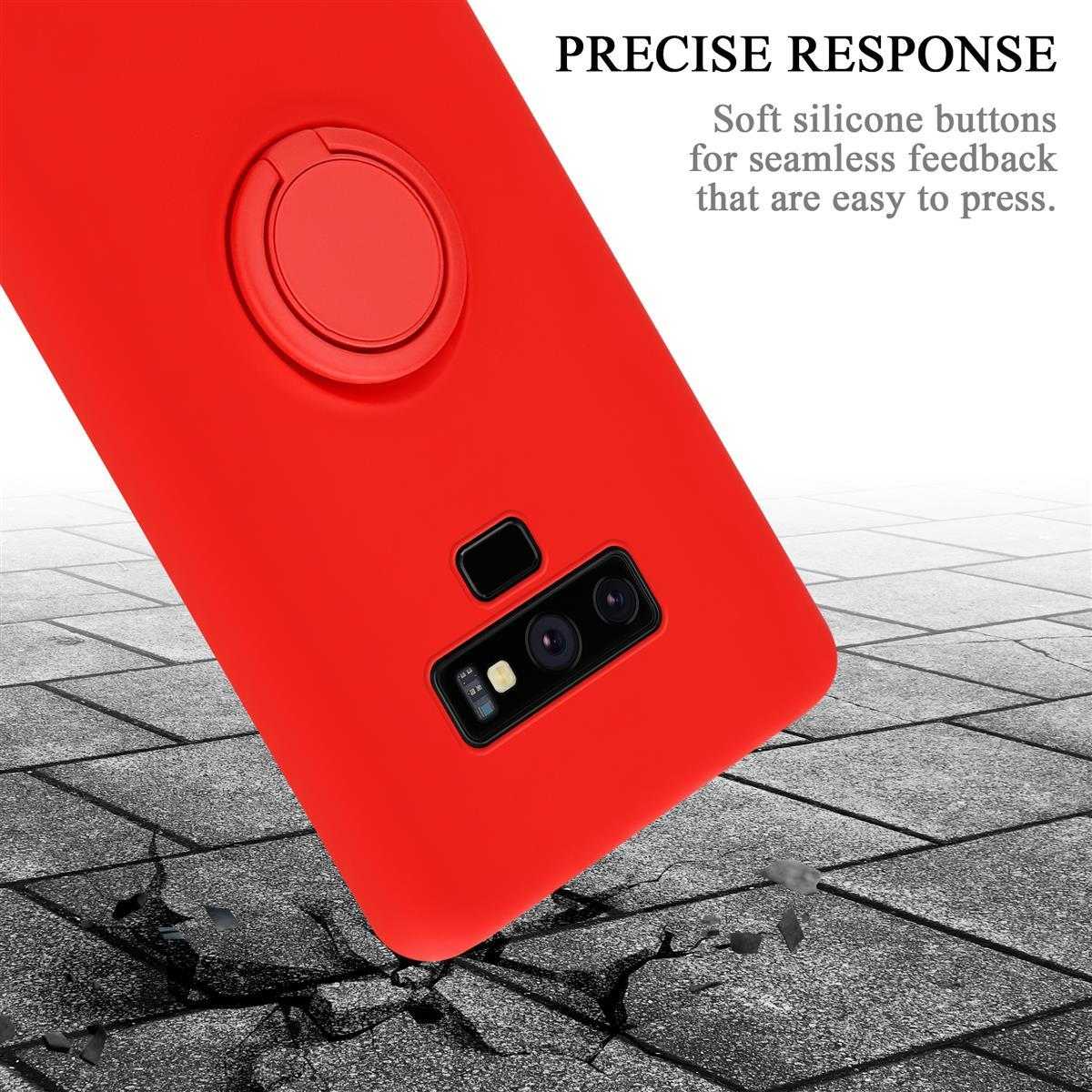Backcover, Ring 9, Case NOTE Silicone im LIQUID Samsung, Style, Liquid Galaxy Hülle CADORABO ROT