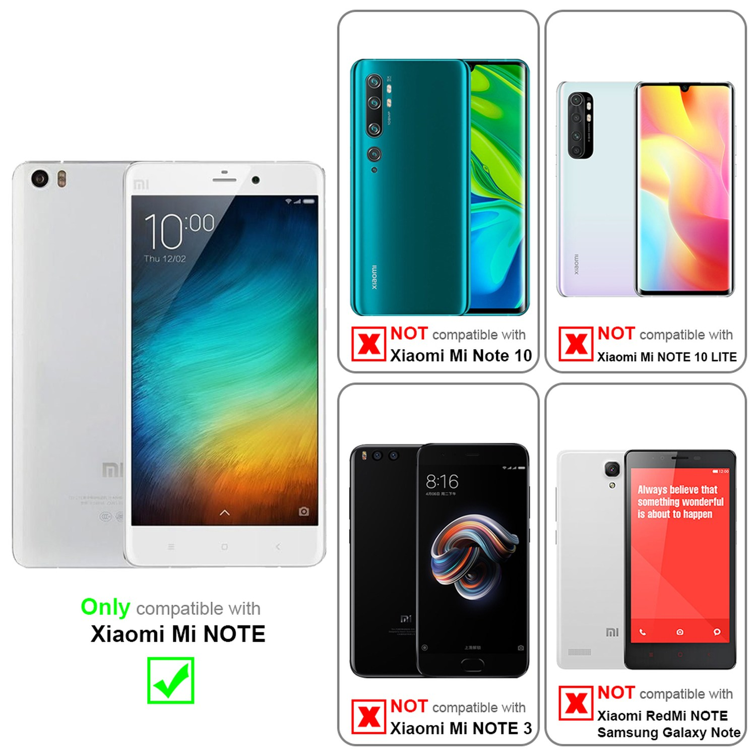 Cadorabo 3x Pellicola Protettiva compatibile con Xiaomi Mi