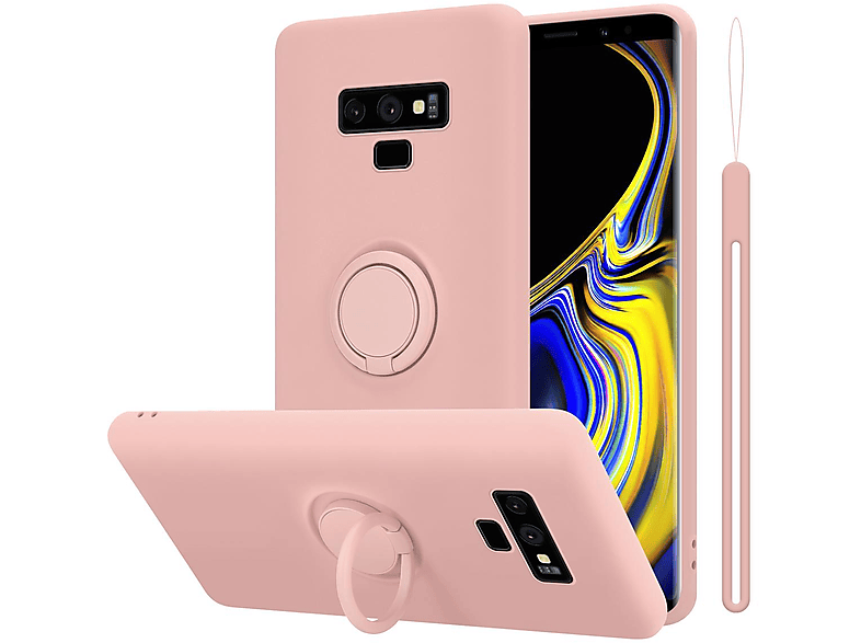 CADORABO Hülle im Liquid PINK Backcover, 9, Silicone Ring Case Galaxy LIQUID Samsung, Style, NOTE