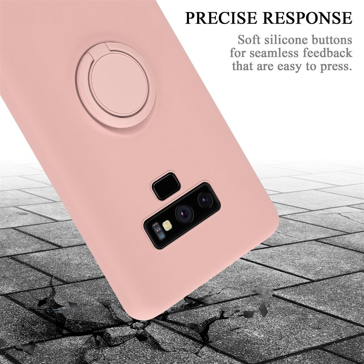 im CADORABO Galaxy NOTE PINK Silicone Liquid Case Ring Samsung, Style, Hülle 9, Backcover, LIQUID
