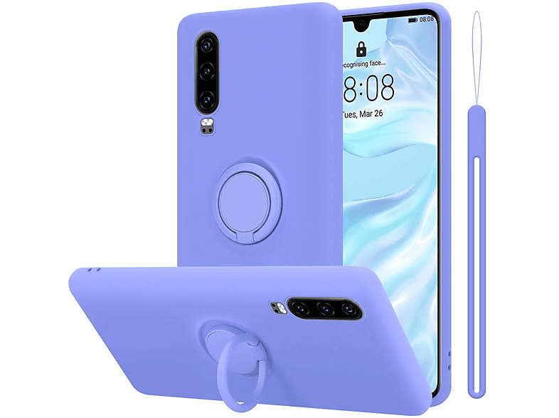 CADORABO Hülle im Liquid Ring Silicone Case Style, Backcover, Huawei, P30, LIQUID HELL LILA