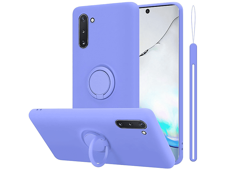 10, CADORABO Hülle HELL Galaxy Samsung, Liquid NOTE Style, Backcover, Silicone im Ring Case LILA LIQUID