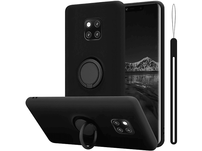 CADORABO Hülle im Liquid Ring Silicone Case Style, Backcover, Huawei, MATE 20 PRO, LIQUID SCHWARZ