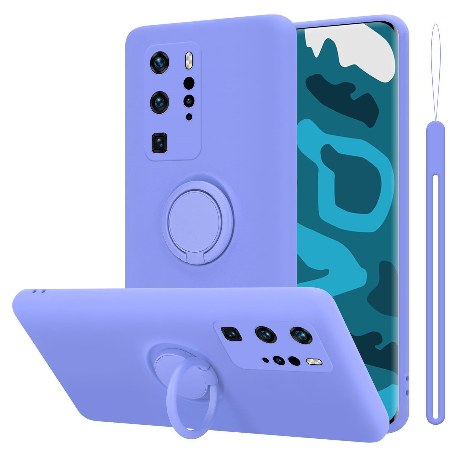 / P40 CADORABO HELL Style, LIQUID PRO+, Backcover, Case im LILA Silicone Liquid Huawei, PRO Hülle P40 Ring