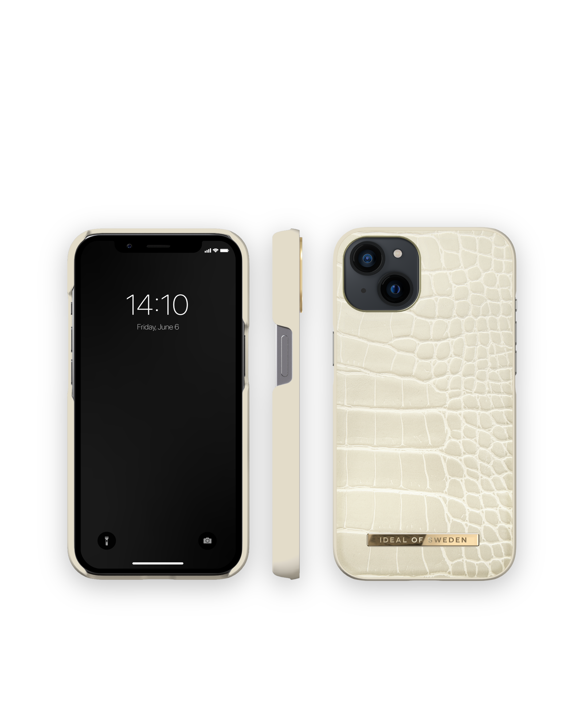 13, Croco Backcover, Beige OF SWEDEN IDACSS22-I2161-395, Cream Apple, iPhone IDEAL - Recycled