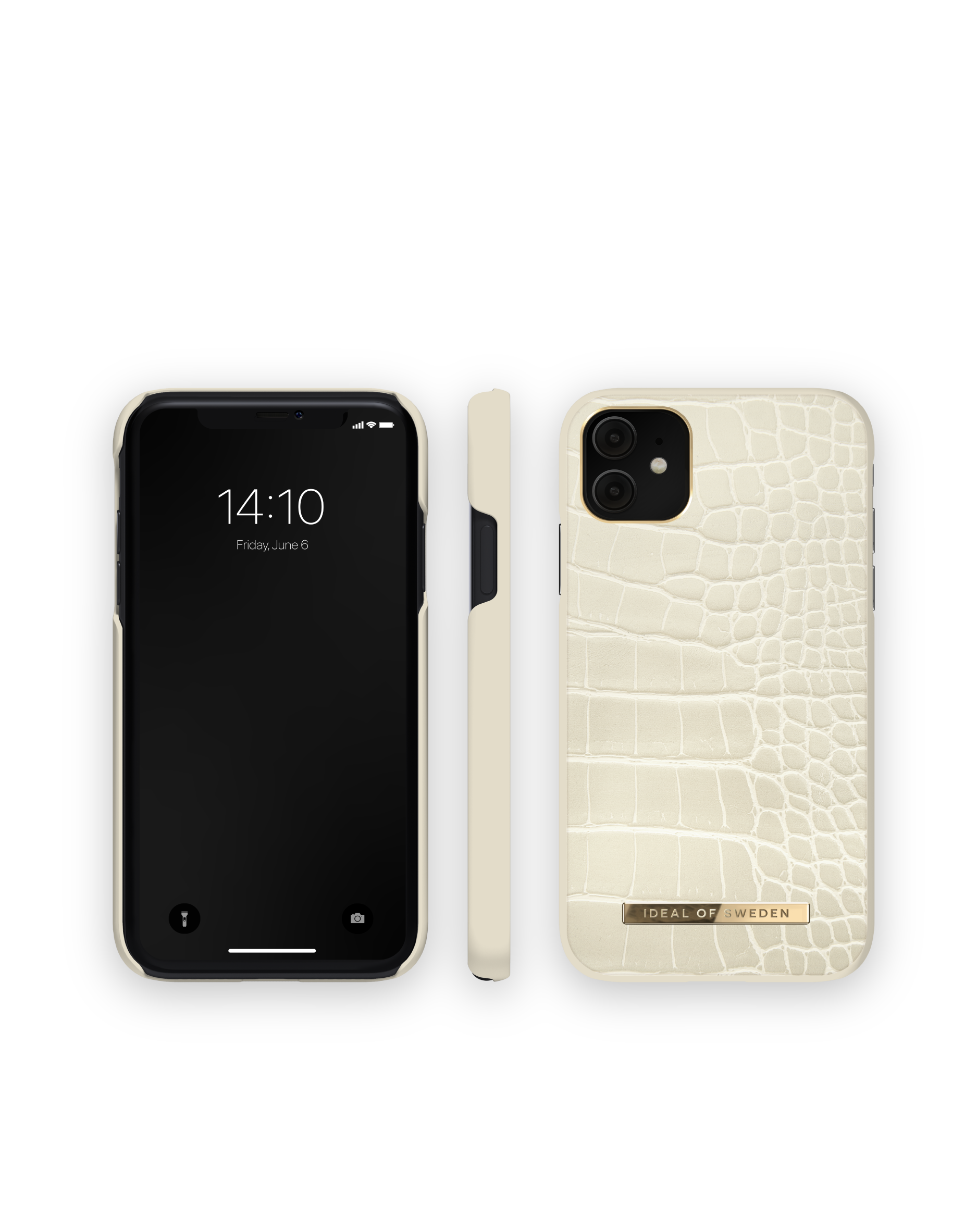IDACSS22-I1961-395, iPhone SWEDEN Backcover, IDEAL OF Beige Apple, Recycled - 11 / iPhone XR, Croco Cream