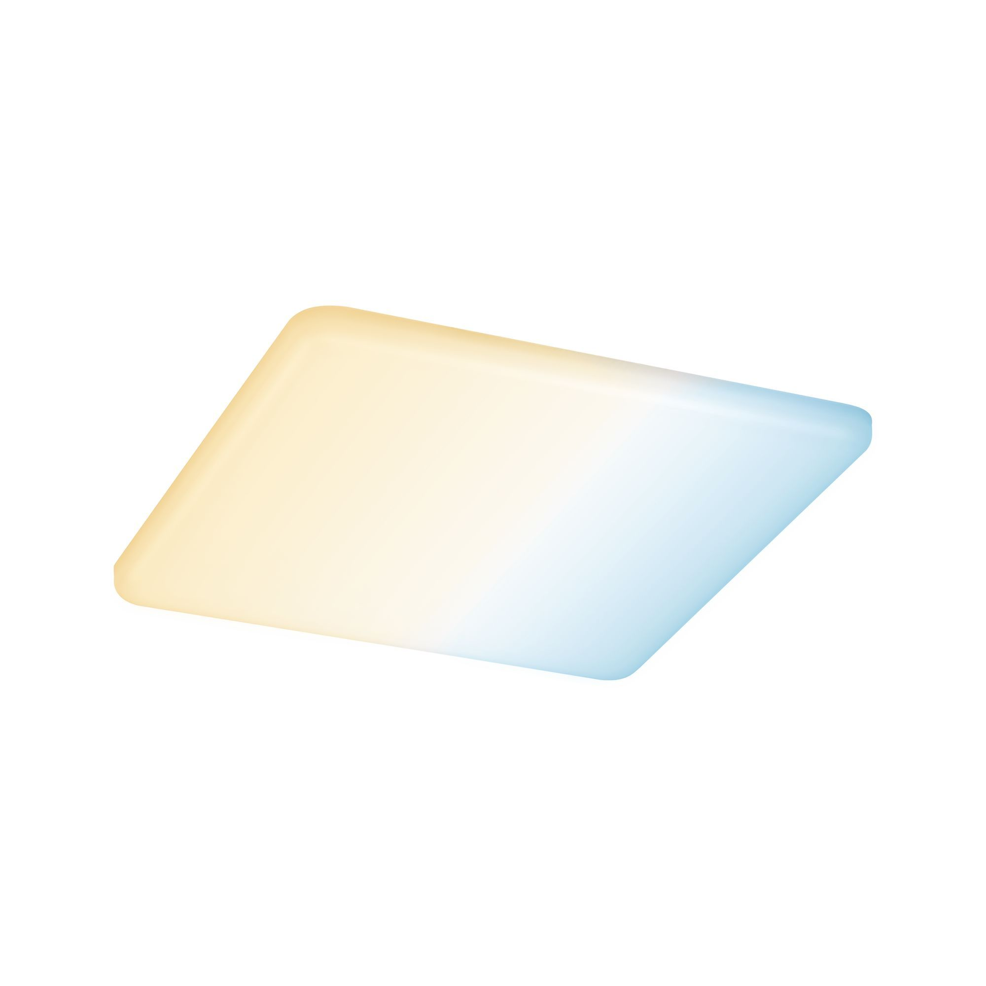 Lampada quadrata sfumata, da giallo a blu.
