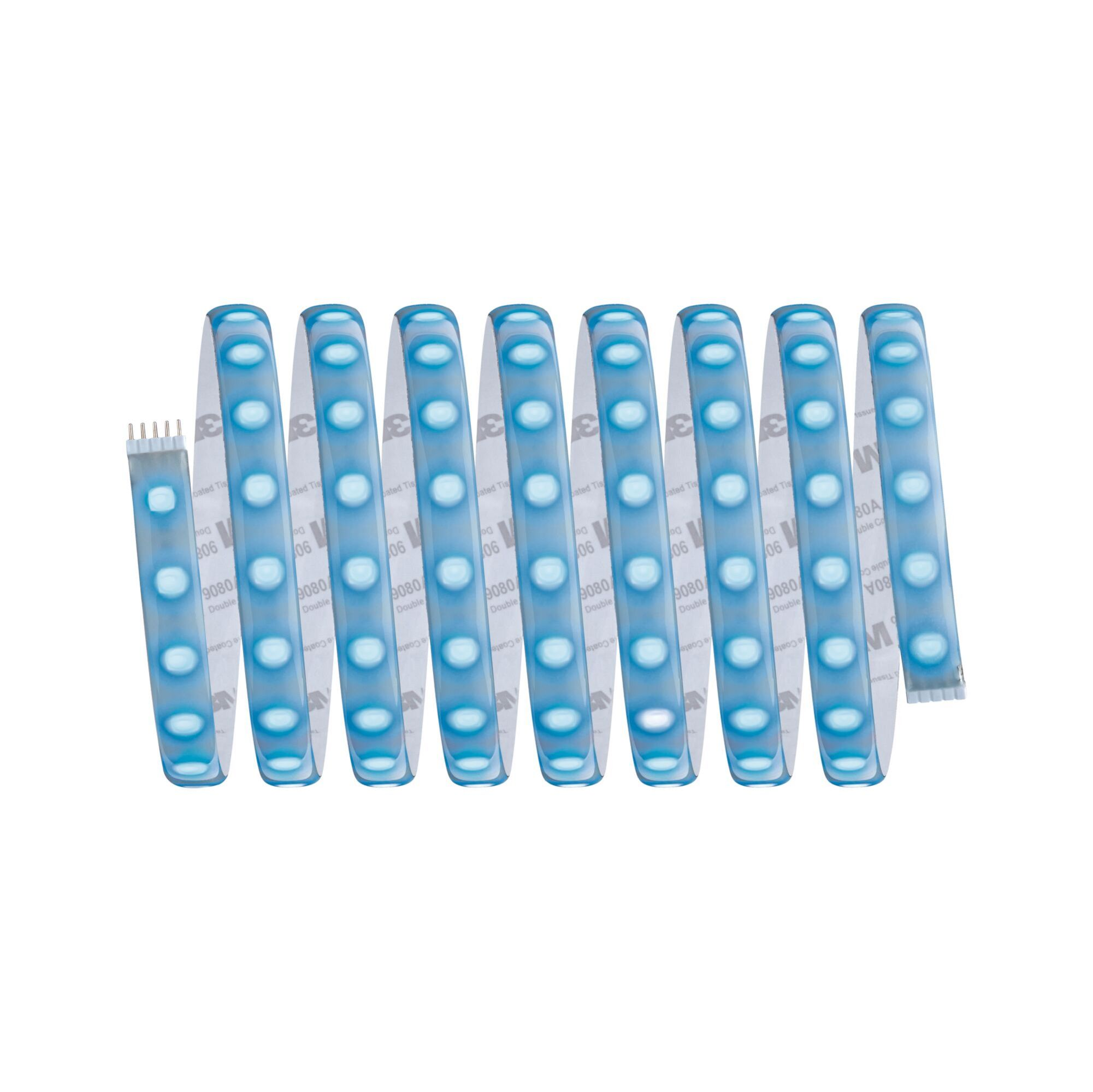 Rolka niebieskiego paska świetlnego LED ze złączem.