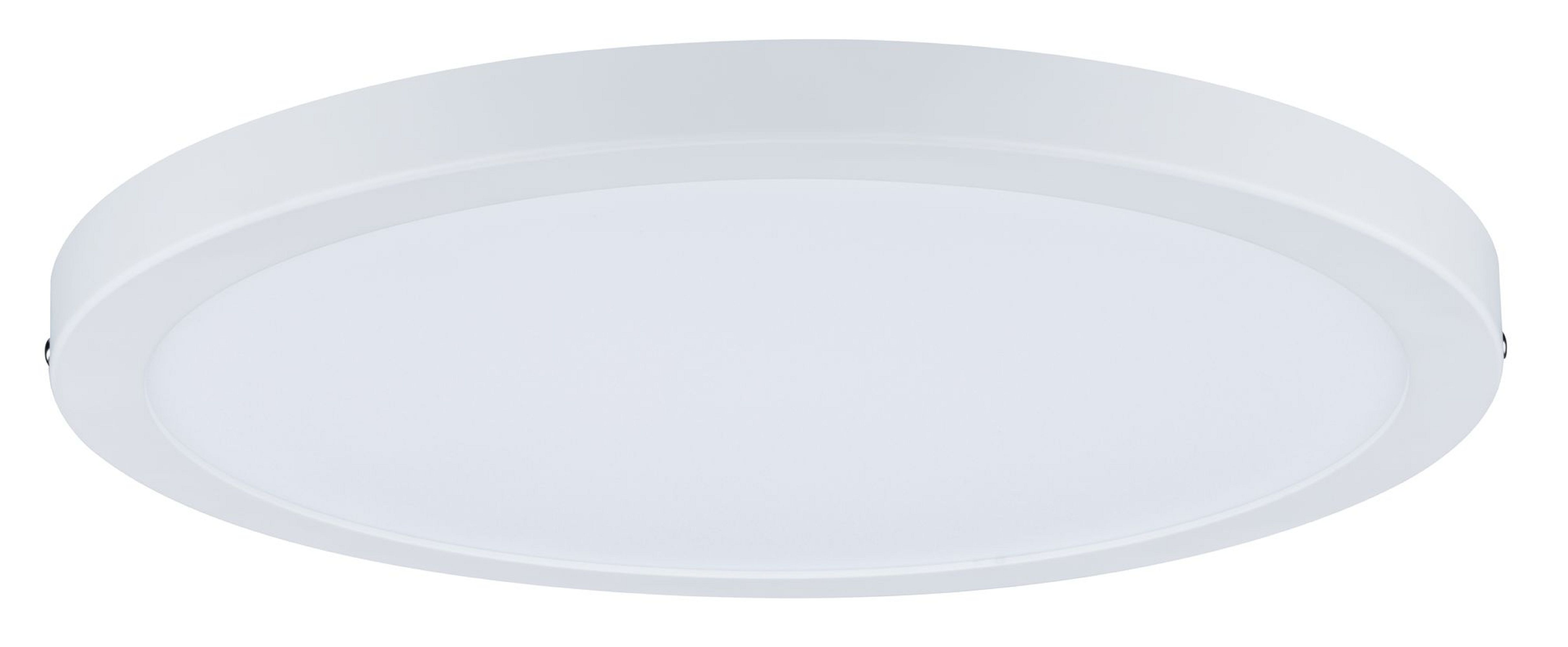 Un apparecchio per l'illuminazione a soffitto bianco, rotondo e ad incasso. È un design semplice e moderno.
