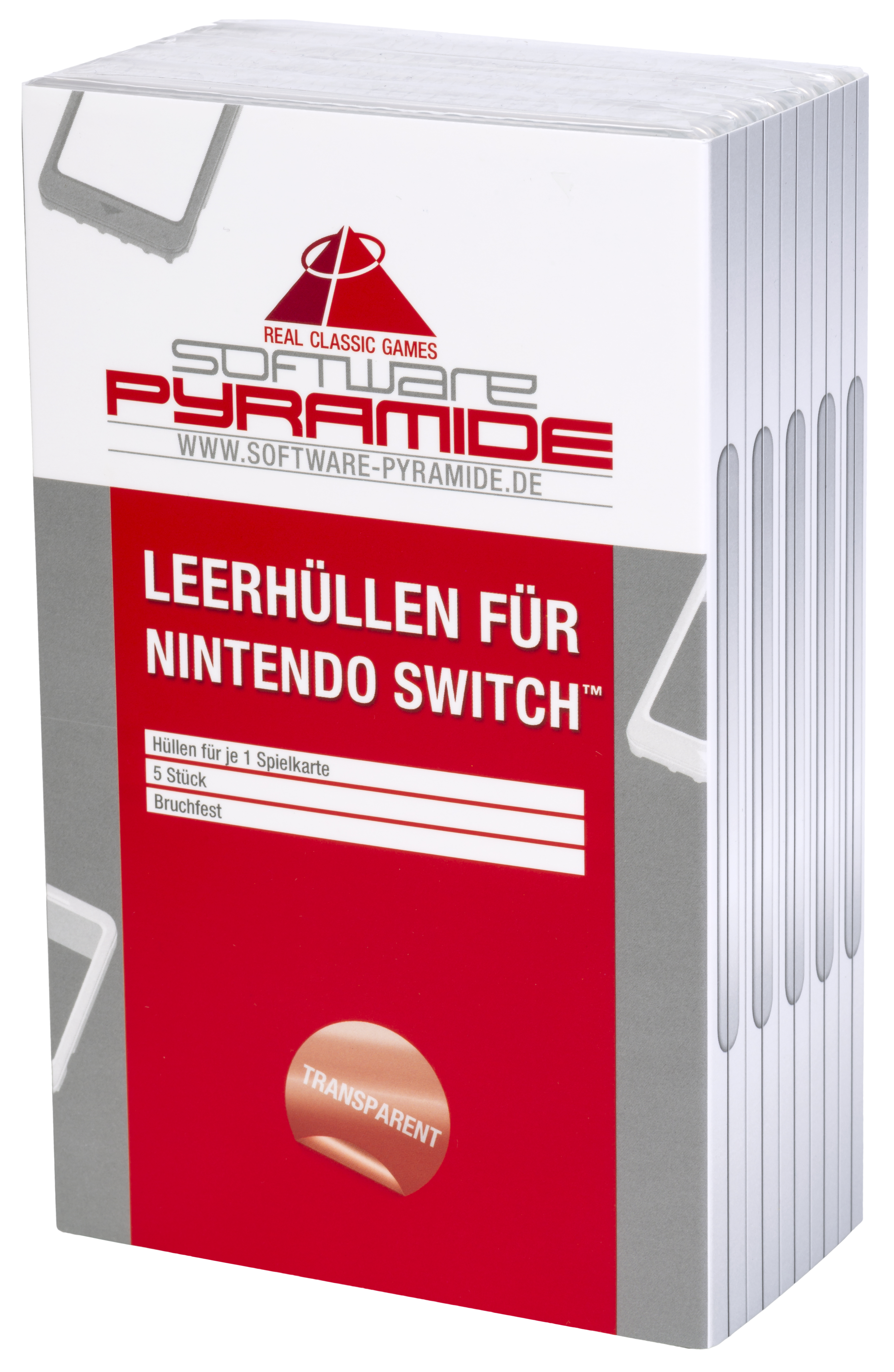 Nintendo 5er-Pack, transparent Leerhüllen Switch