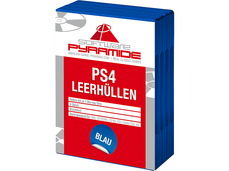 Leerhüllen 4er-Pack, blau | PlayStation 4 Kabel & Zubehör