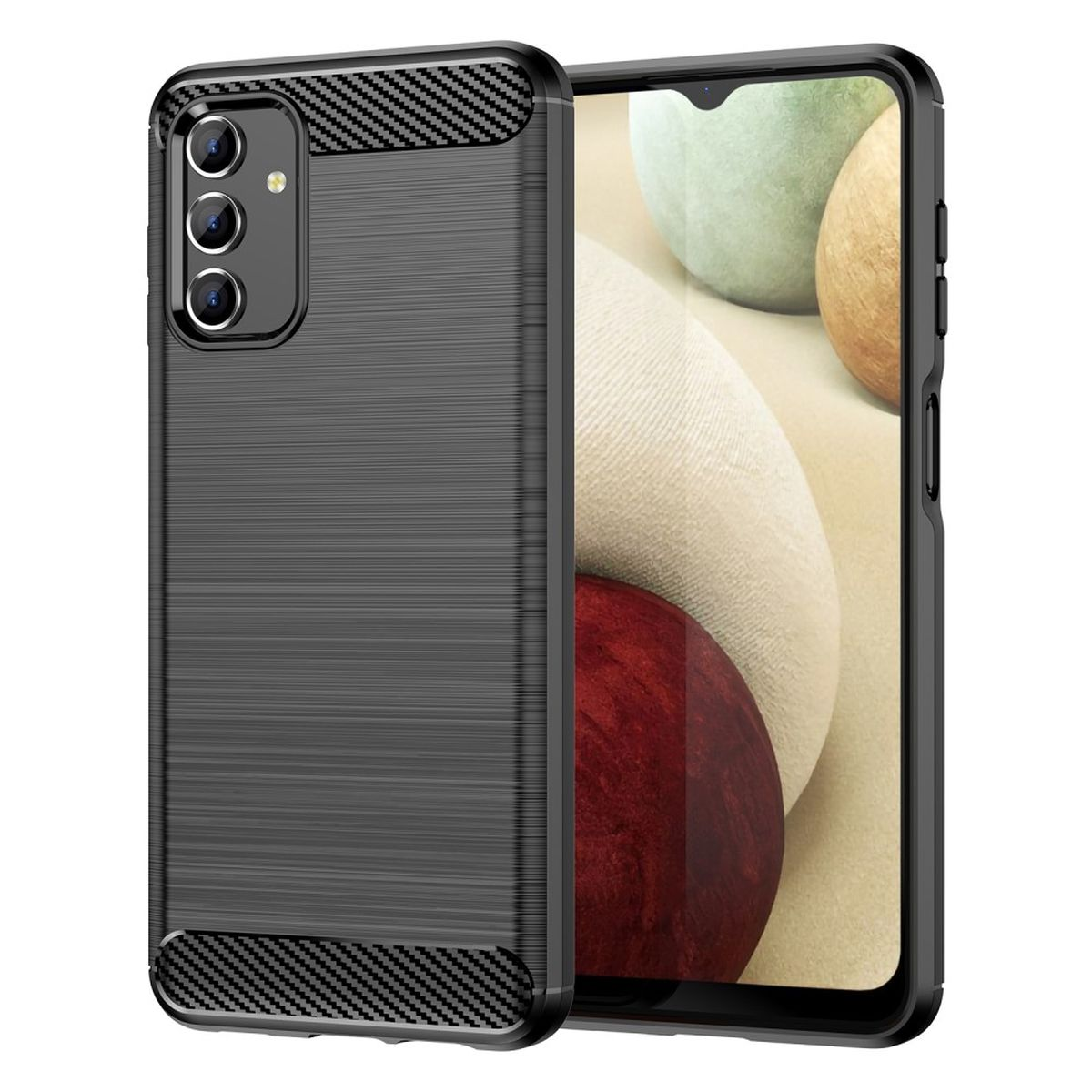 COVERKINGZ Handycase im 4G/5G/A04s, Schwarz Backcover, A13 Galaxy Carbon Look, Samsung