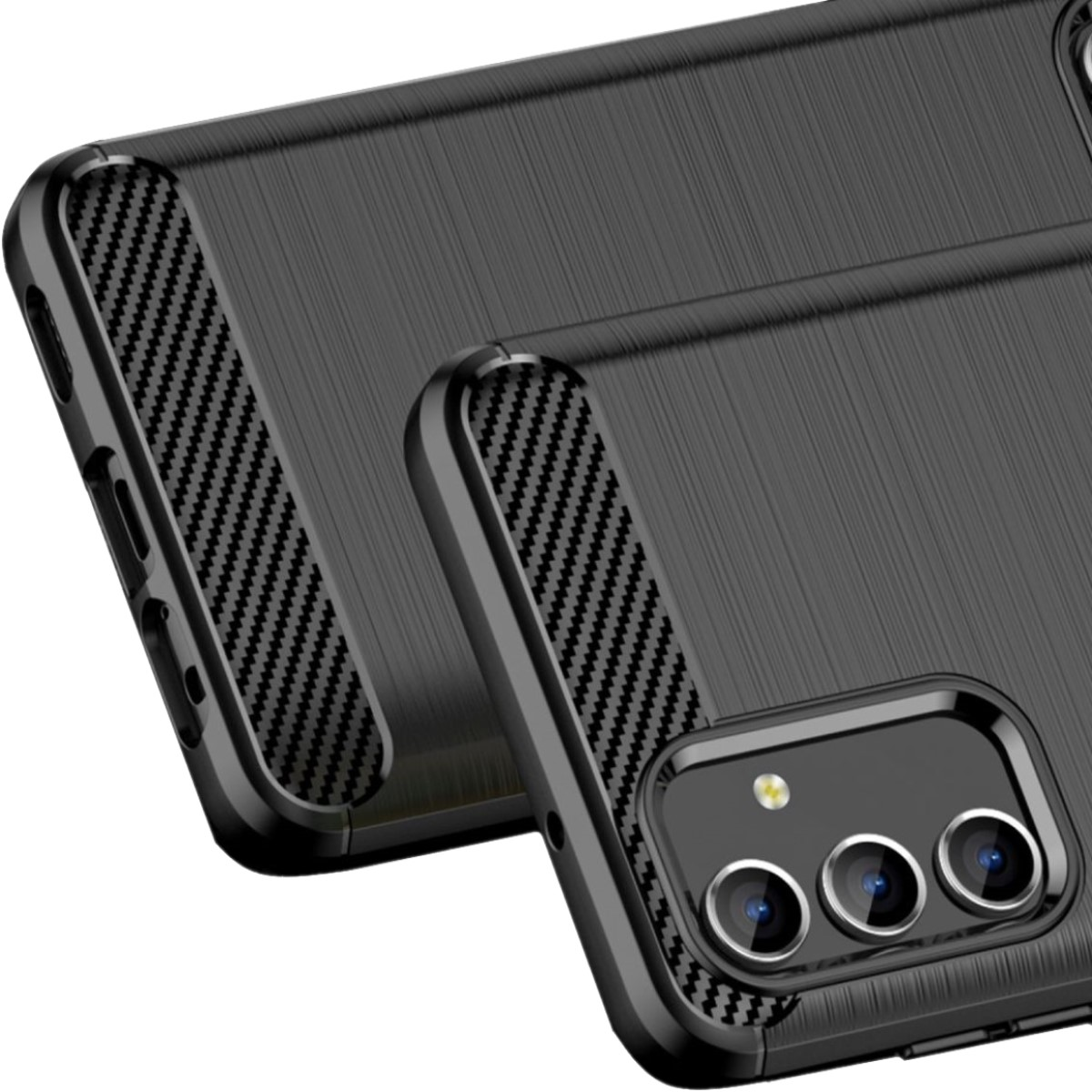 COVERKINGZ Handycase im 4G/5G/A04s, Schwarz Backcover, A13 Galaxy Carbon Look, Samsung