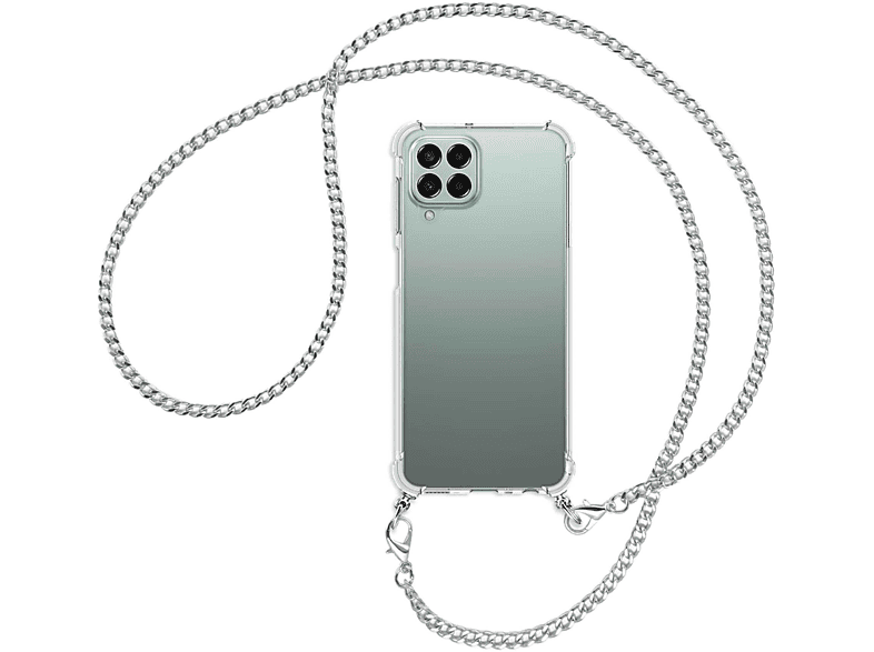 MTB MORE ENERGY M33 (silber) Samsung, 5G, Kette Umhänge-Hülle Galaxy Backcover, Metallkette, mit
