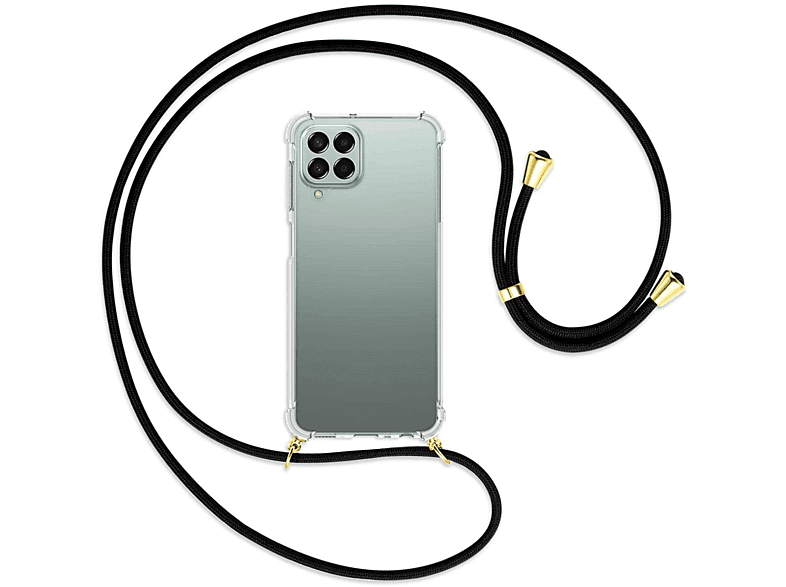 Samsung, MORE M33 Backcover, Gold Schwarz Umhänge-Hülle MTB Kordel, 5G, / mit ENERGY Galaxy