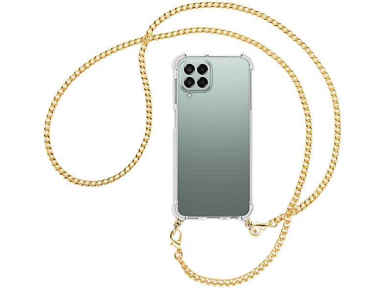 (gold) MORE Kette Metallkette, mit Umhänge-Hülle MTB Galaxy 5G, M33 Backcover, Samsung, ENERGY