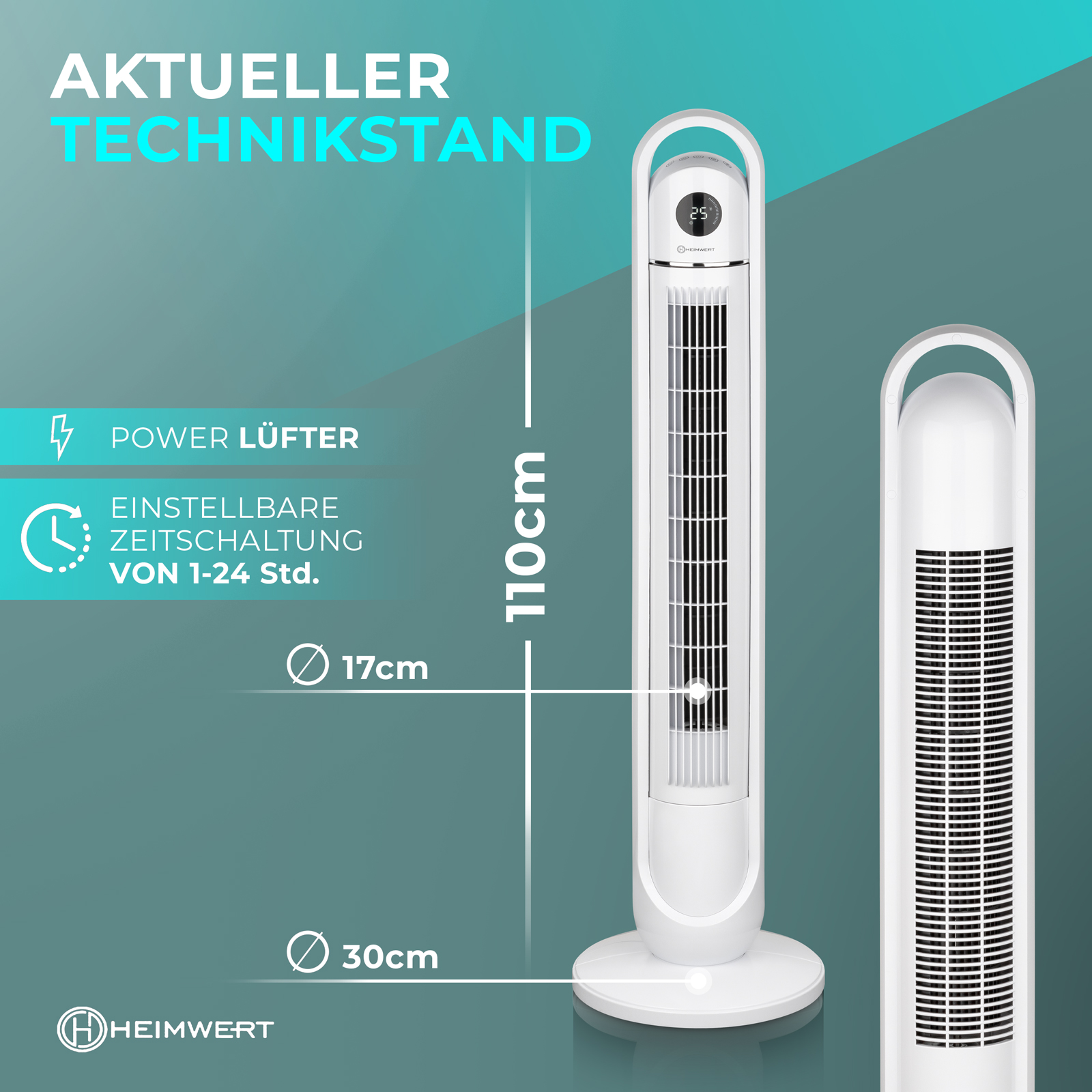 Weiß HEIMWERT 20025 Turmventilator