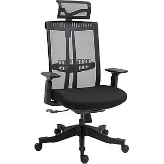 Silla de Oficina  - ergonómica, reclinable, altura ajustable, soporte lumbar VINSETTO, Negro