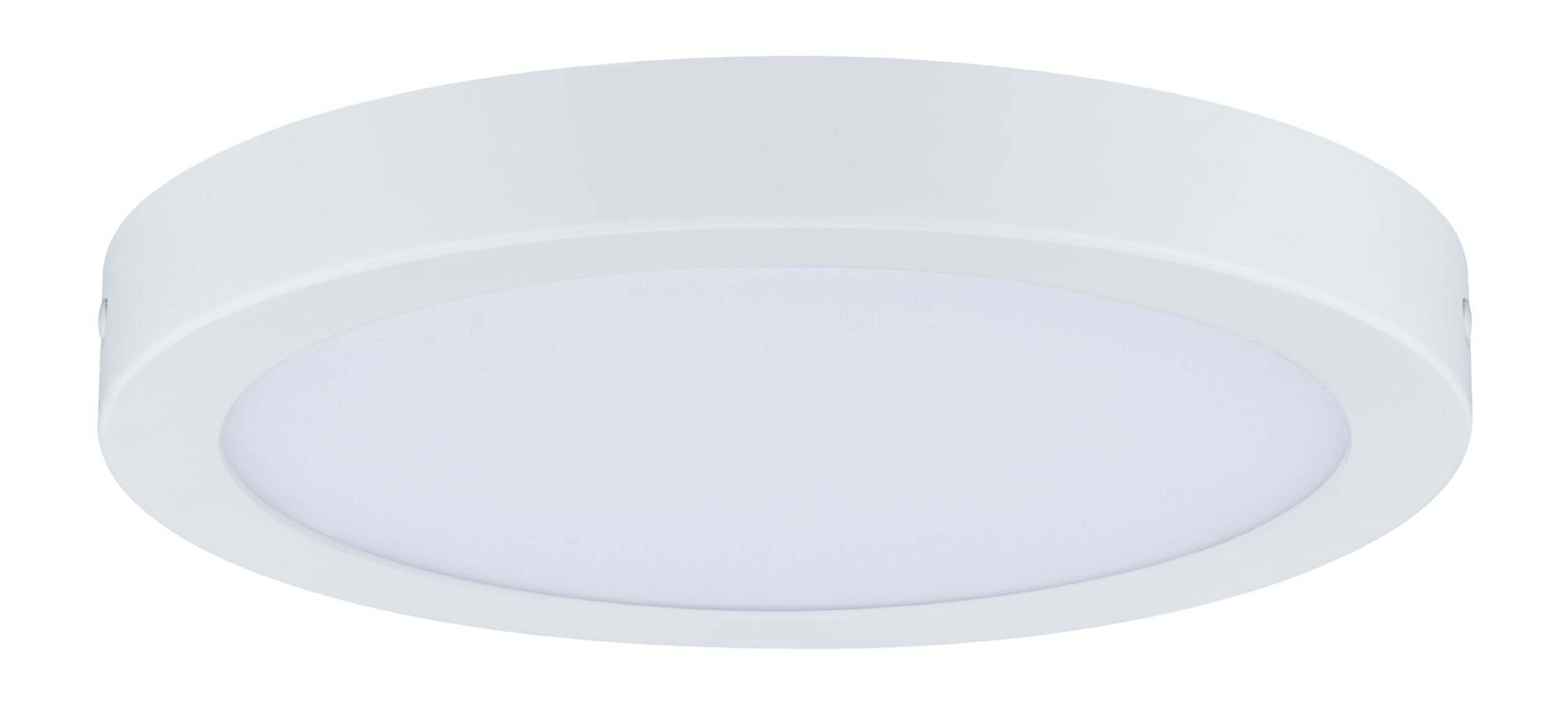 Un apparecchio di illuminazione a soffitto a incasso circolare bianco.