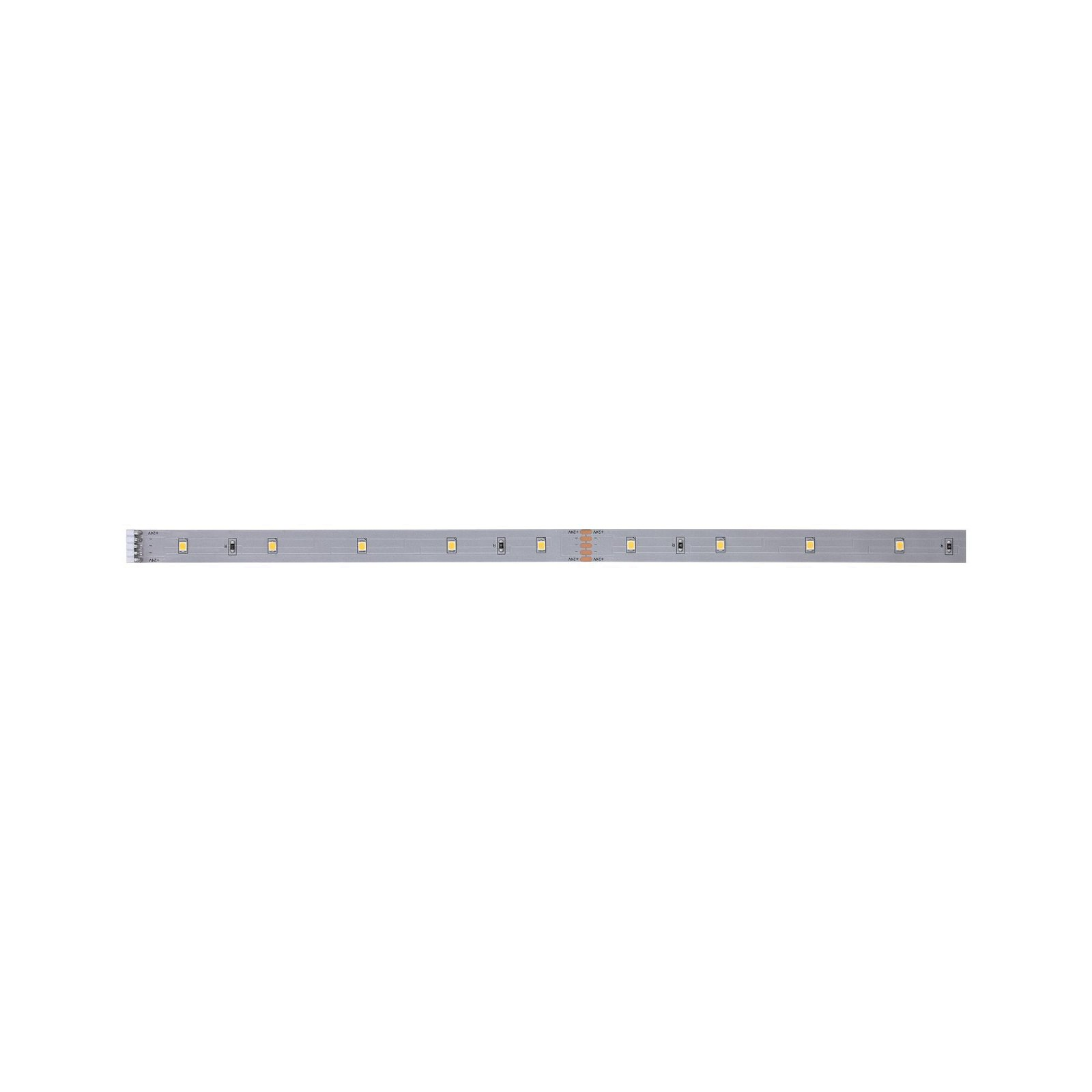 Una striscia LED lunga e diritta con luci posizionate regolarmente.