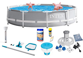 INTEX PrismFrame Pool  26702GN + umfangreiches Zubehör Swimmingpool, mehrfarbig