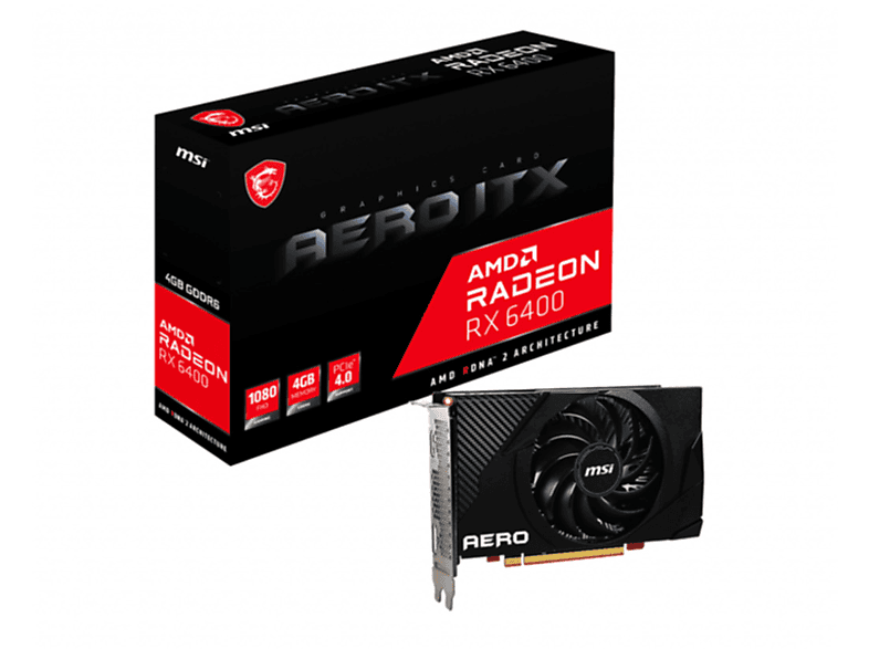 MSI Radeon RX 6400 AERO ITX 4G (AMD, Grafikkarte) | SATURN