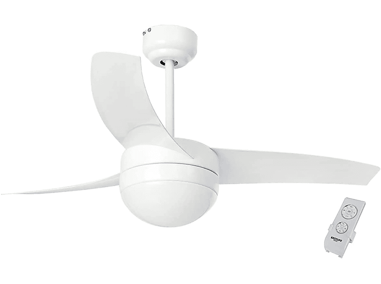 Ventilador de techo CON LUZ - BASTILIPO Bastilipo - Cancún Blanco - Ventilador de techo LED con mando a distancia [Clase de eficiencia