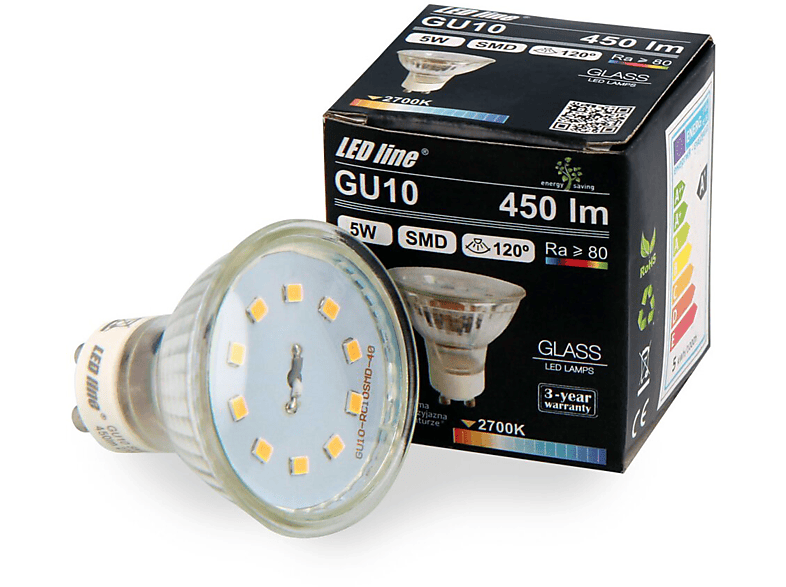 LED LINE 5x GU10 5W Warmweiß Leuchtmittel 450 Lumen LED