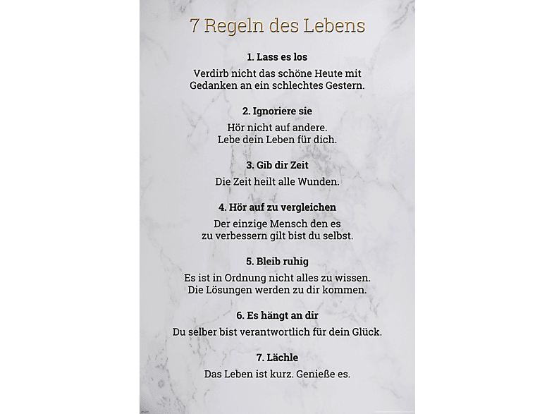 7 Regeln des Lebens - weiß Version 2