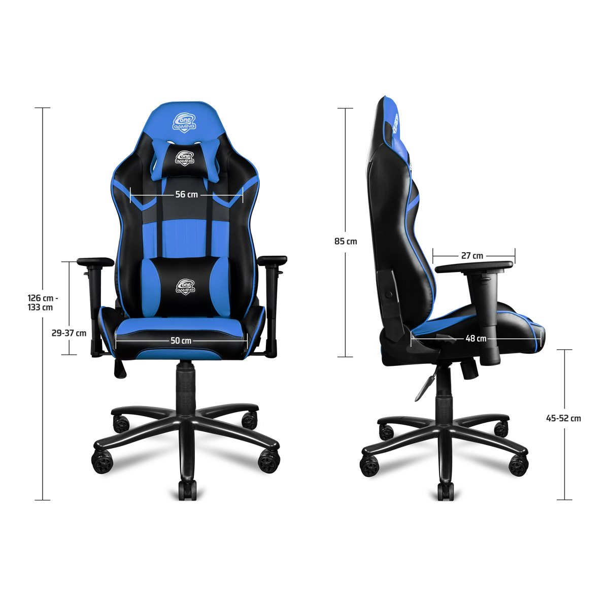 ONE GAMING Chair Pro Dark Blue - schwarz blau Stuhl, Gaming