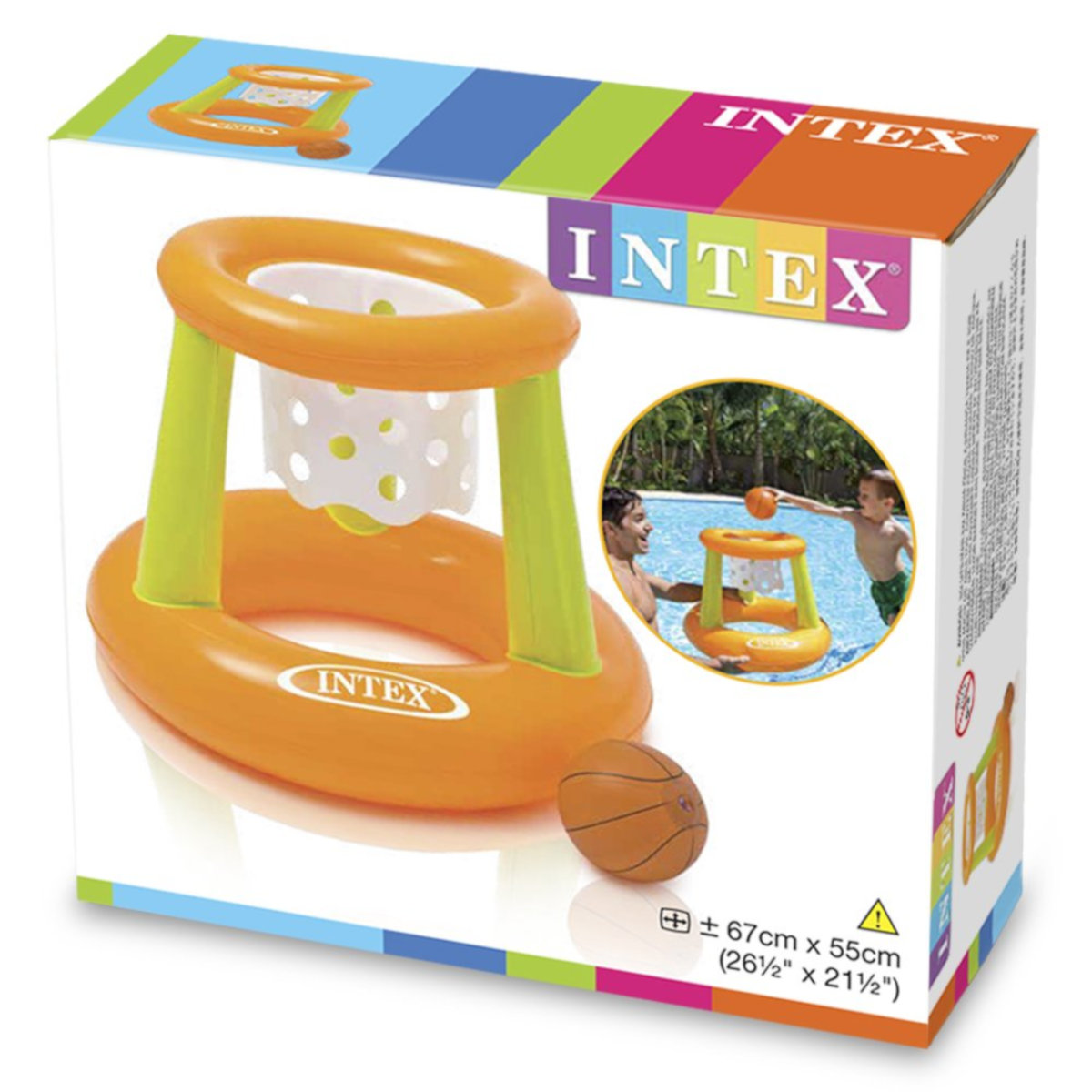 INTEX 58504NP Floating Hoops + Reparaturflicken mehrfarbig Wasserspiel, extra