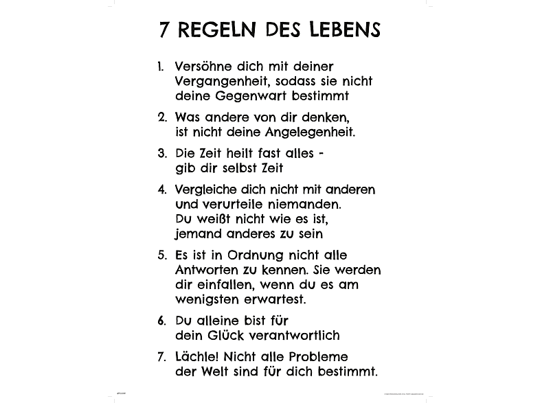 Lebens Regeln 7 des Weiß -
