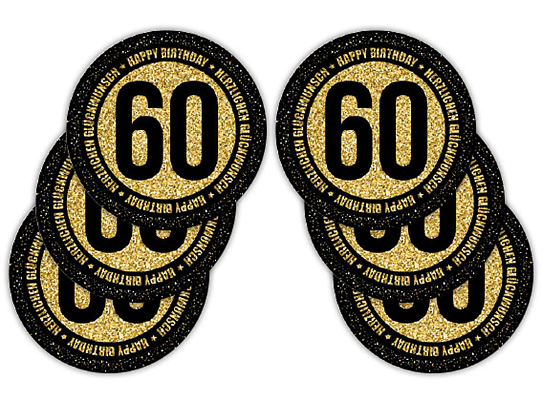 60 Set Geburtstag - Untersetzer 6er -
