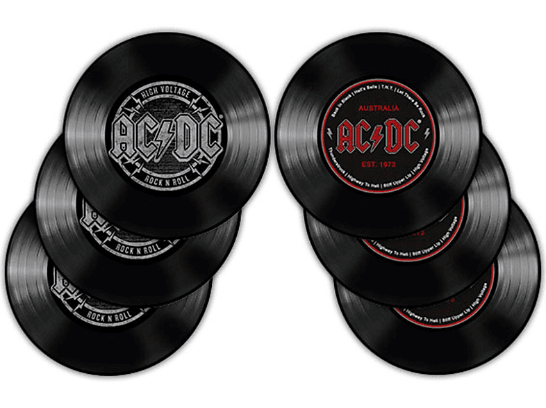 6er Untersetzer Set AC/DC - - Schallplatte