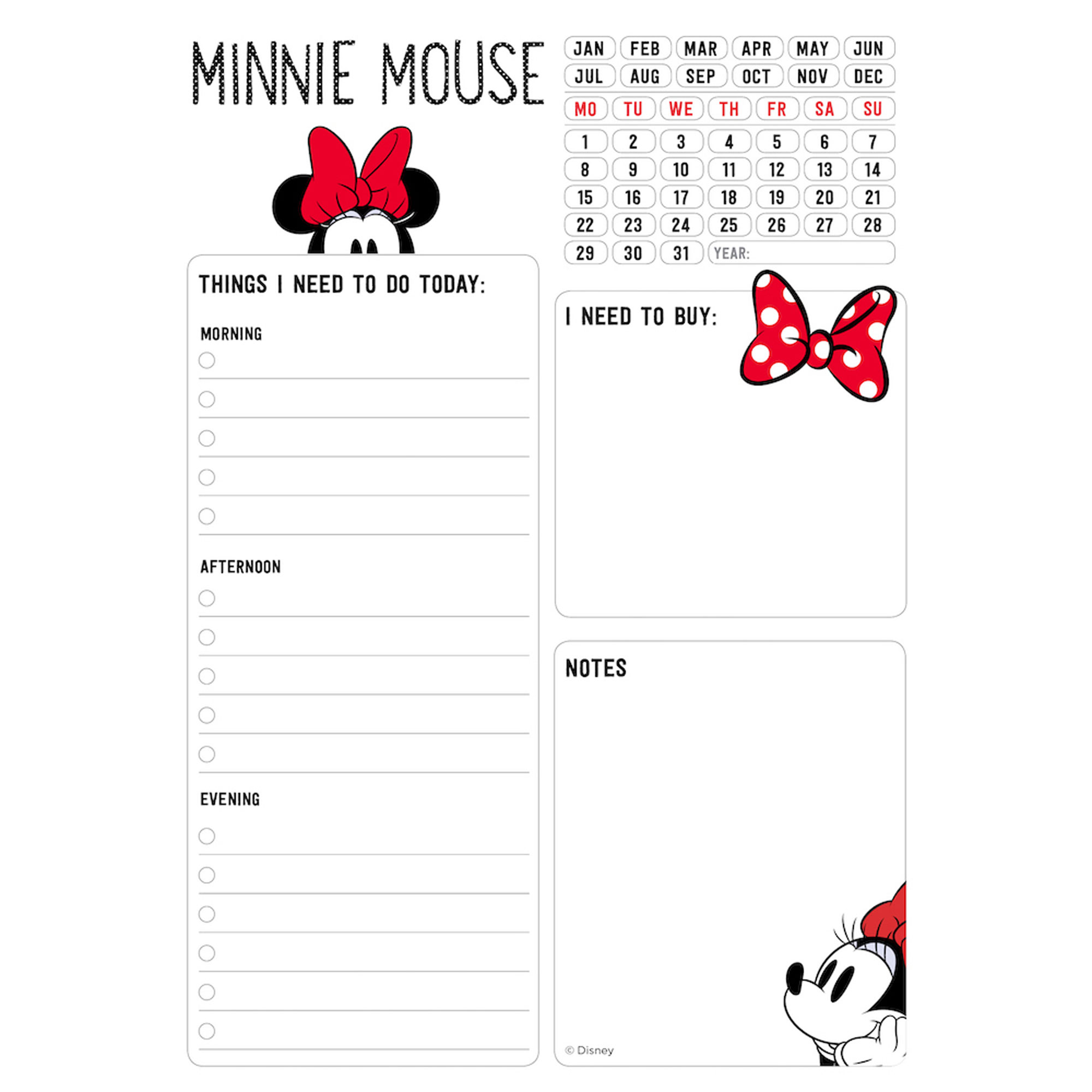 Minnie Notizblock Mouse -