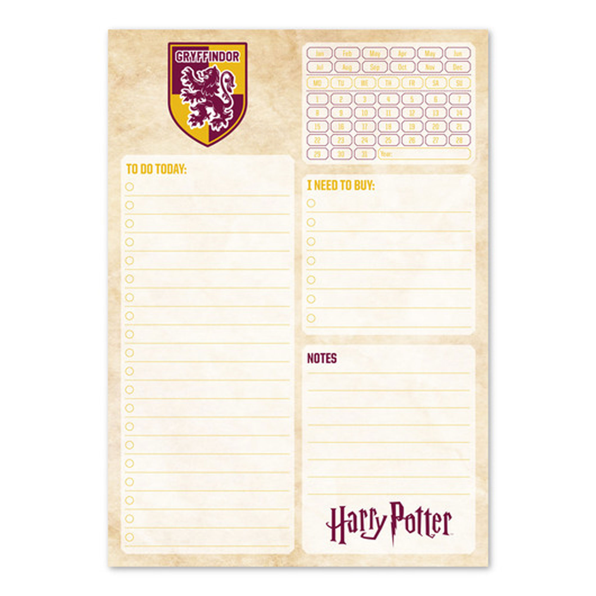 - Potter Notizblock Gryffindor Harry -