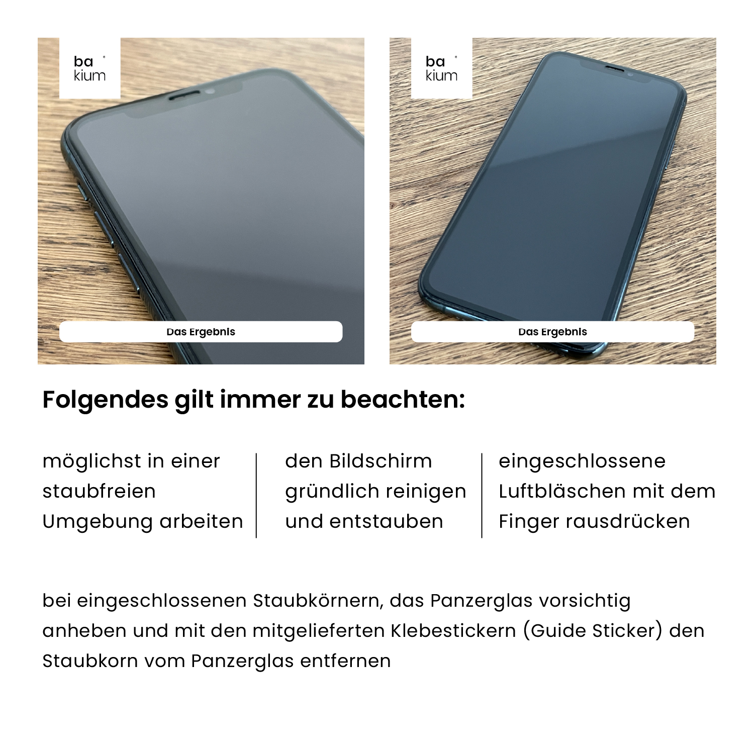 BAKIUM | XS iPhone Pro X) iPhone OptiGlas Full Screen 2x | iPhone Schutzglas(für 11 Apple