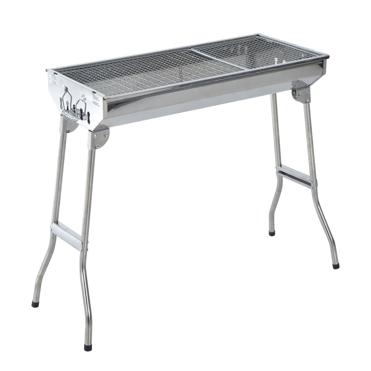 Barbacoa Portátil - inox, 73x33x71 OUTSUNNY, Plata