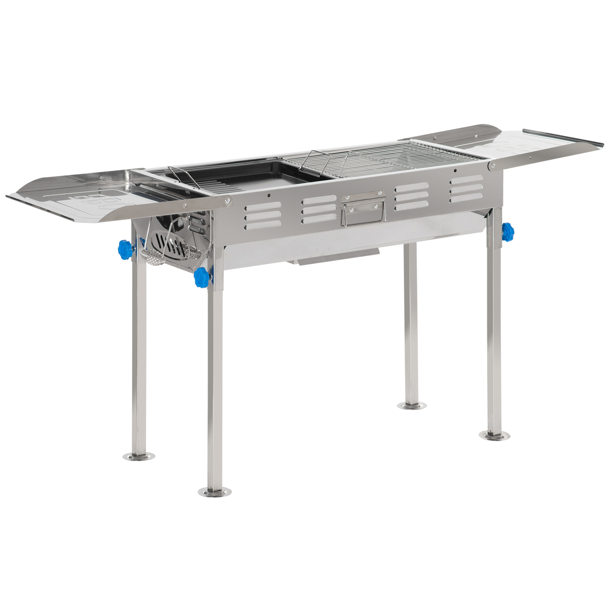 Outsunny Barbacoa De acero inoxidable co ajustable 120x31x6070