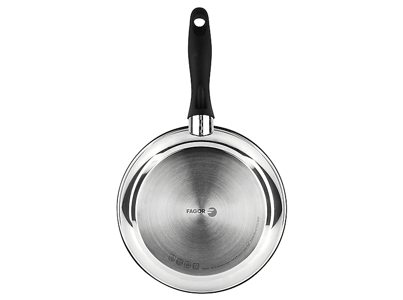 Fagor Enara Set of 3 Induction Frying Pans 18-20-24 cm, Stainless Steel, Non-Stick Coating, Ecological Xylan Plus without PFOA, 3-Layer Diffuser Base, Suitable for All Types of Cookers, Glass Ceramic