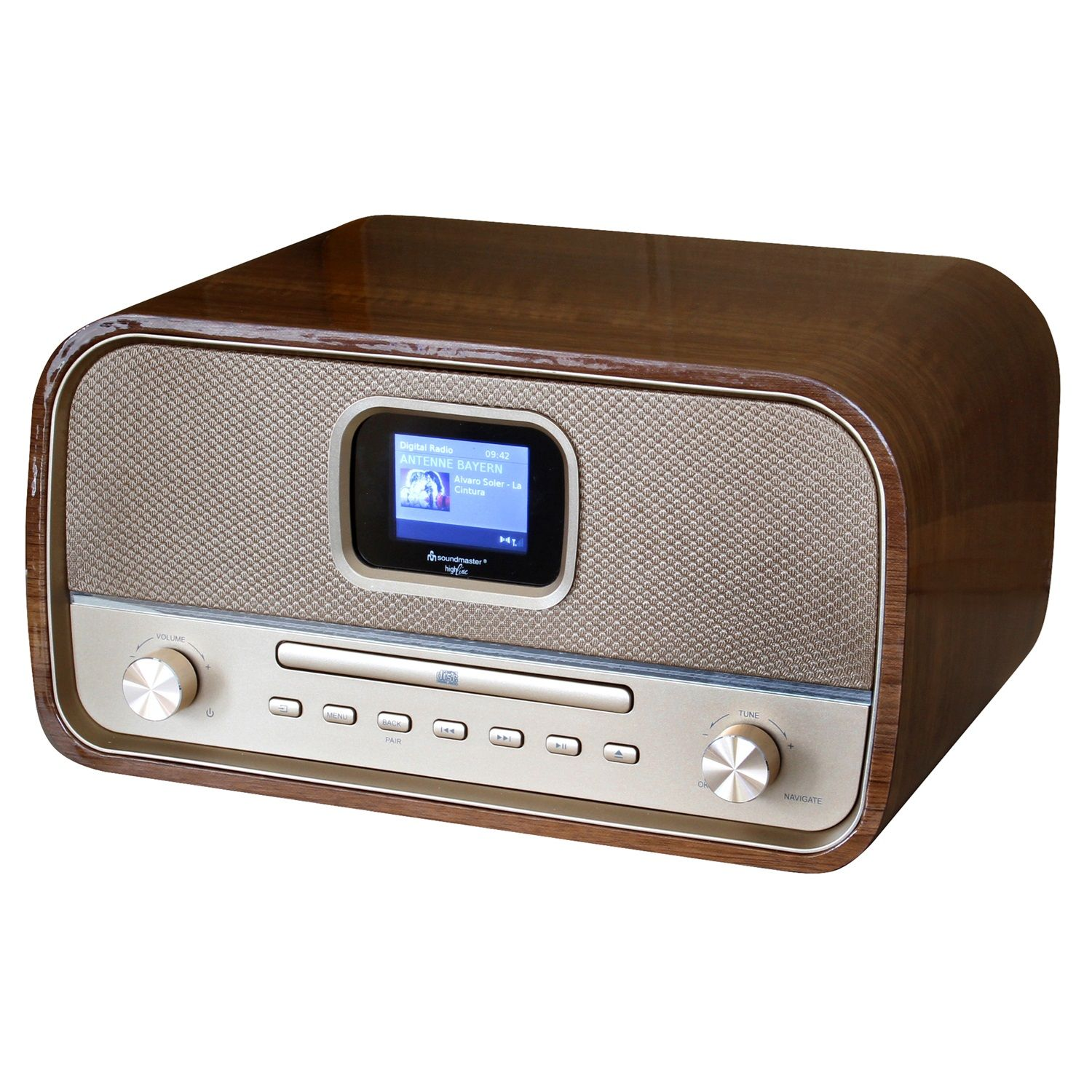 SOUNDMASTER DAB970BR1 Multifunktionsradio, DAB+, AM, Bluetooth, FM, FM, DAB+, DAB, holzoptik