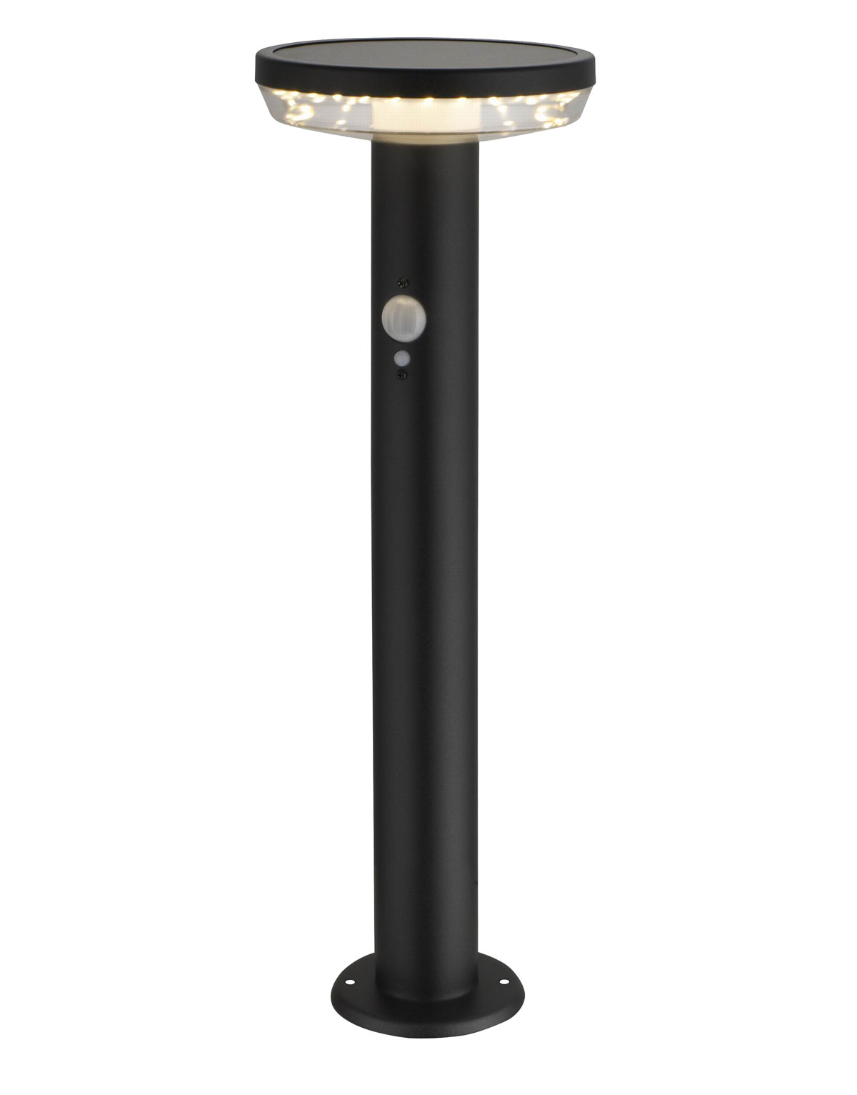 KIOM Piran 50 cm schwarz Dauerlicht weiß Bewegungsmelder Solar + Wegeleuchte 11022 warm