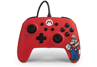 Mando - POWERA Iconic Mario, Nintendo Switch OLED, Nintendo Switch Lite, Nintendo Switch, Cable, Rojo