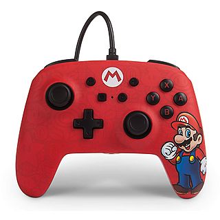 Mando  - Iconic Mario POWERA, Nintendo Switch OLED, Nintendo Switch Lite, Nintendo Switch, Cable, Rojo