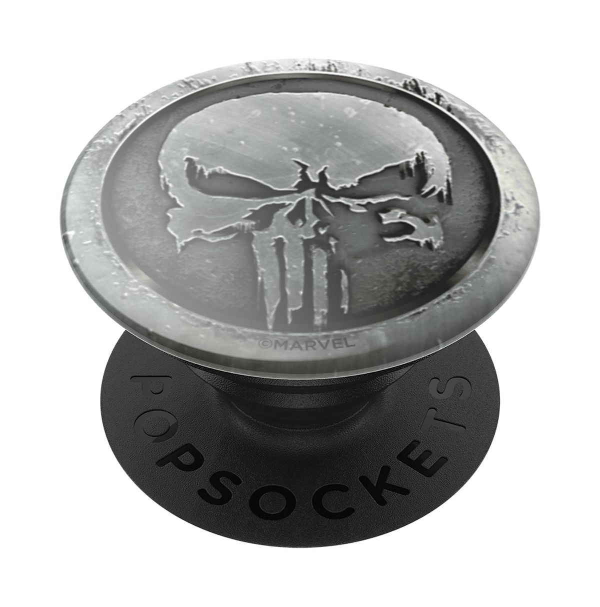 POPSOCKETS PopGrip Monochrome Handyhalterung, Punisher Grau