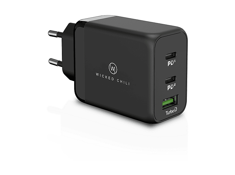 Wicked Chili USB-C Textilkabel (1m) – Dual USB-C, 60W PD 3.0 Schnellladung, Für IPhone, IPad, Samsung, Laptop & Mehr